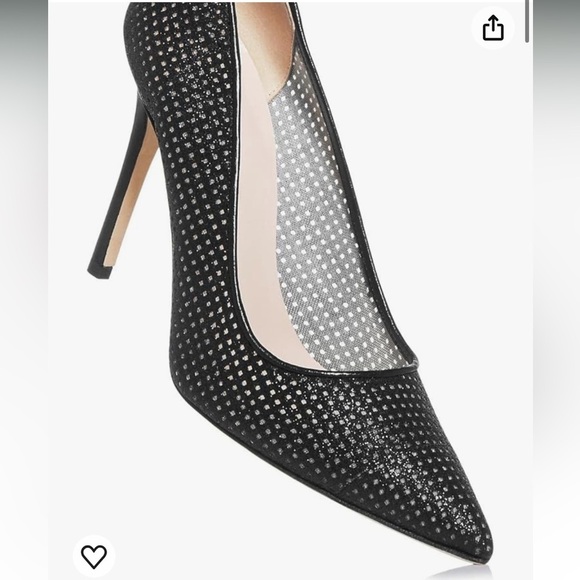 SJP by Sarah Jessica Parker Fishnet Fawn Pumps Shimmer Mesh Pointy Toe Heel 39.5 - Picture 4 of 14